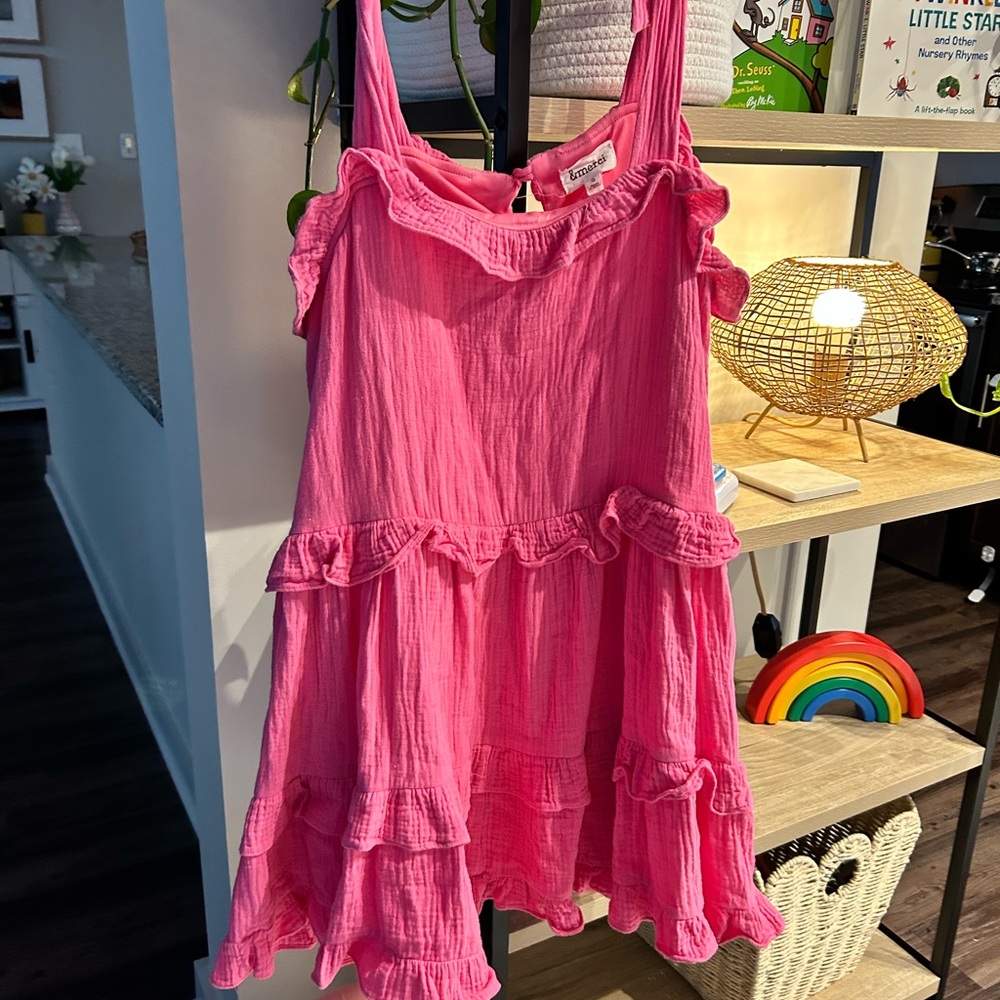 Ruffle Tiered Pink Mini Sundress